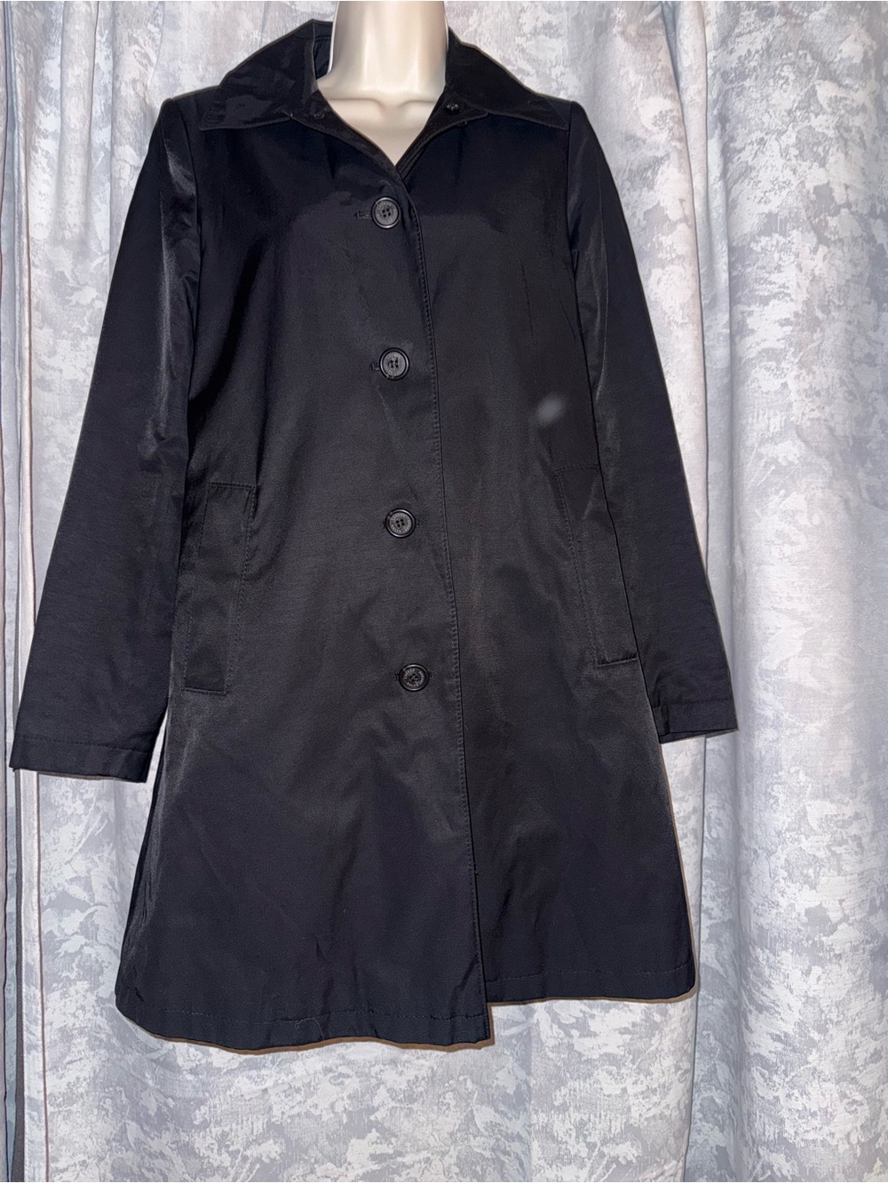 XS Ralph Lauren  Black Trench Coat with Button Front